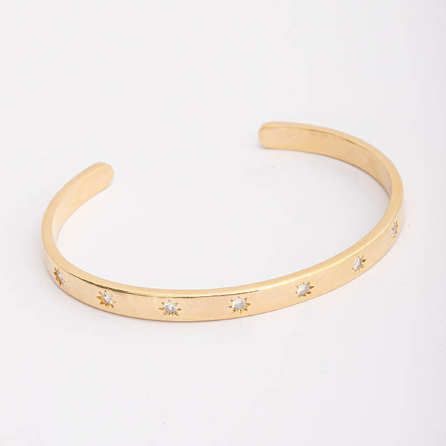 Bracelete Cravejado em Zirconia Dourado