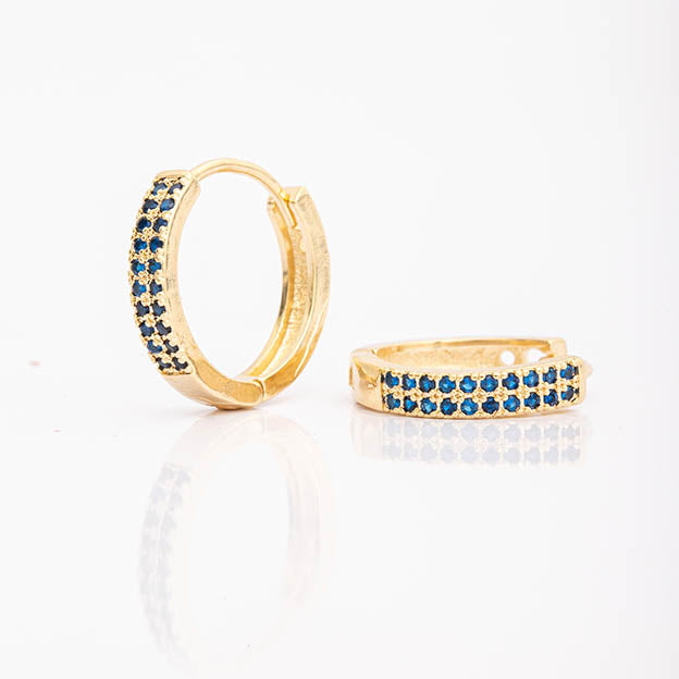 Argolinha com zirconia cravejada dourado G
