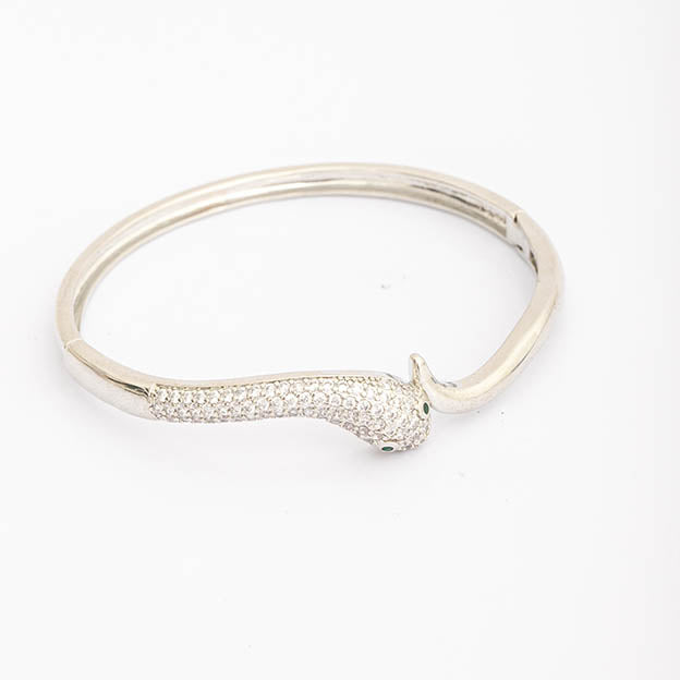 Pulseira bracelete cobra zirconia Prateado