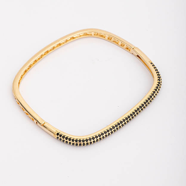 Bracelete quadrato com zirconia Dourado